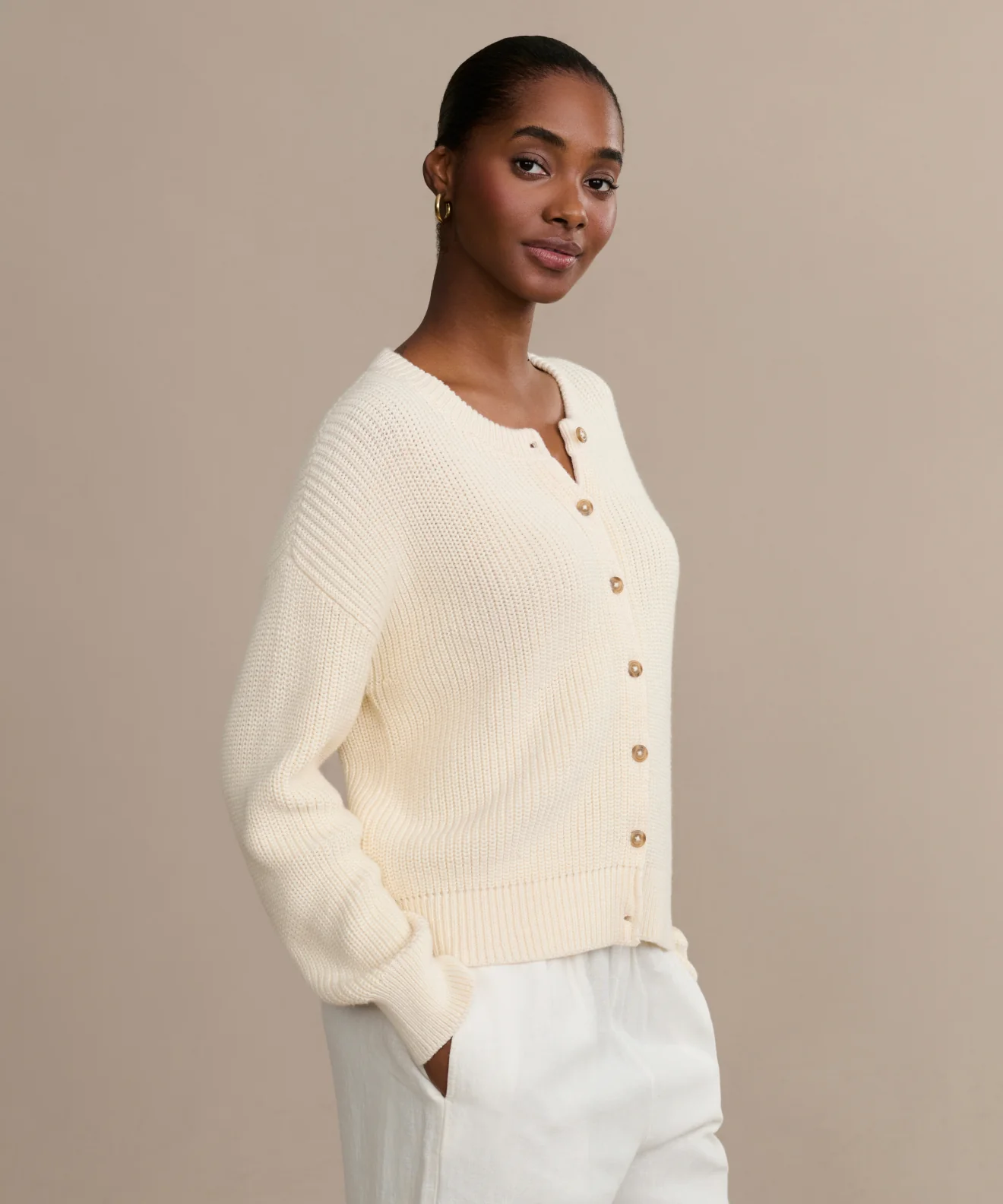 Cotton Hayes Crewneck Cardigan - Image 3