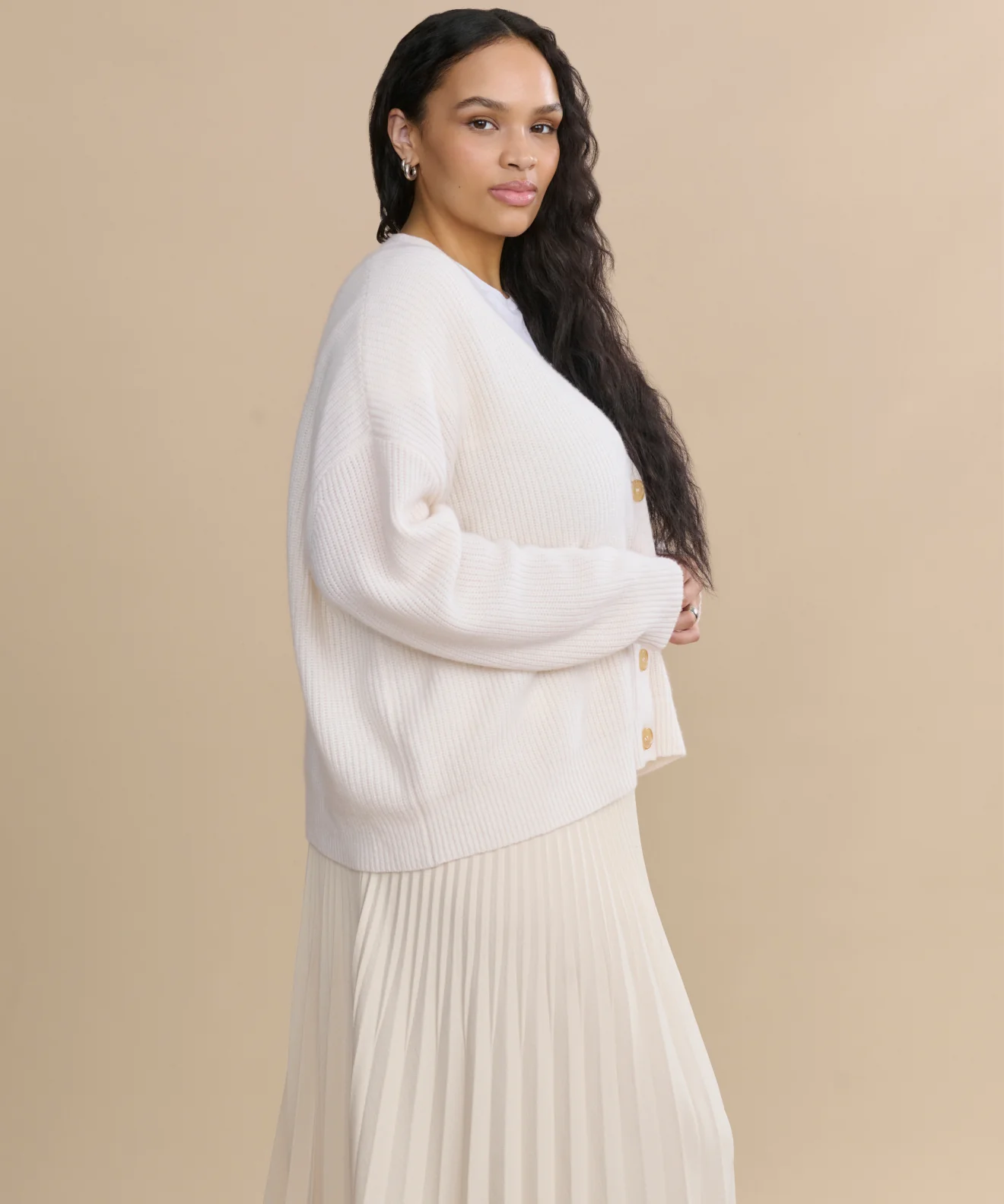 Cropped Cashmere Cocoon Cardigan - Image 5