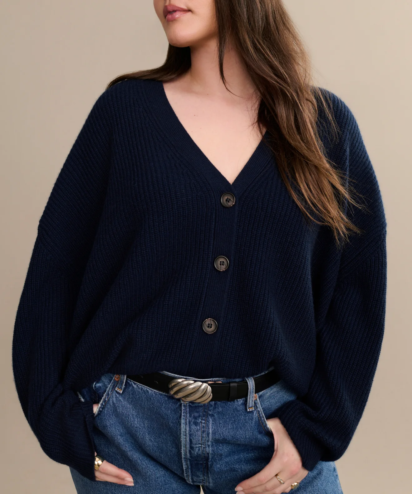 Cropped Cashmere Cocoon Cardigan - Image 2