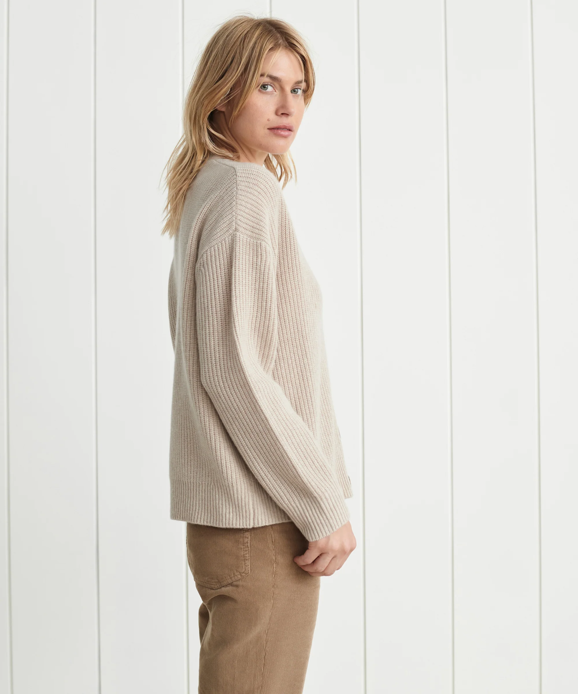Cropped Cashmere Cocoon Cardigan - Image 3