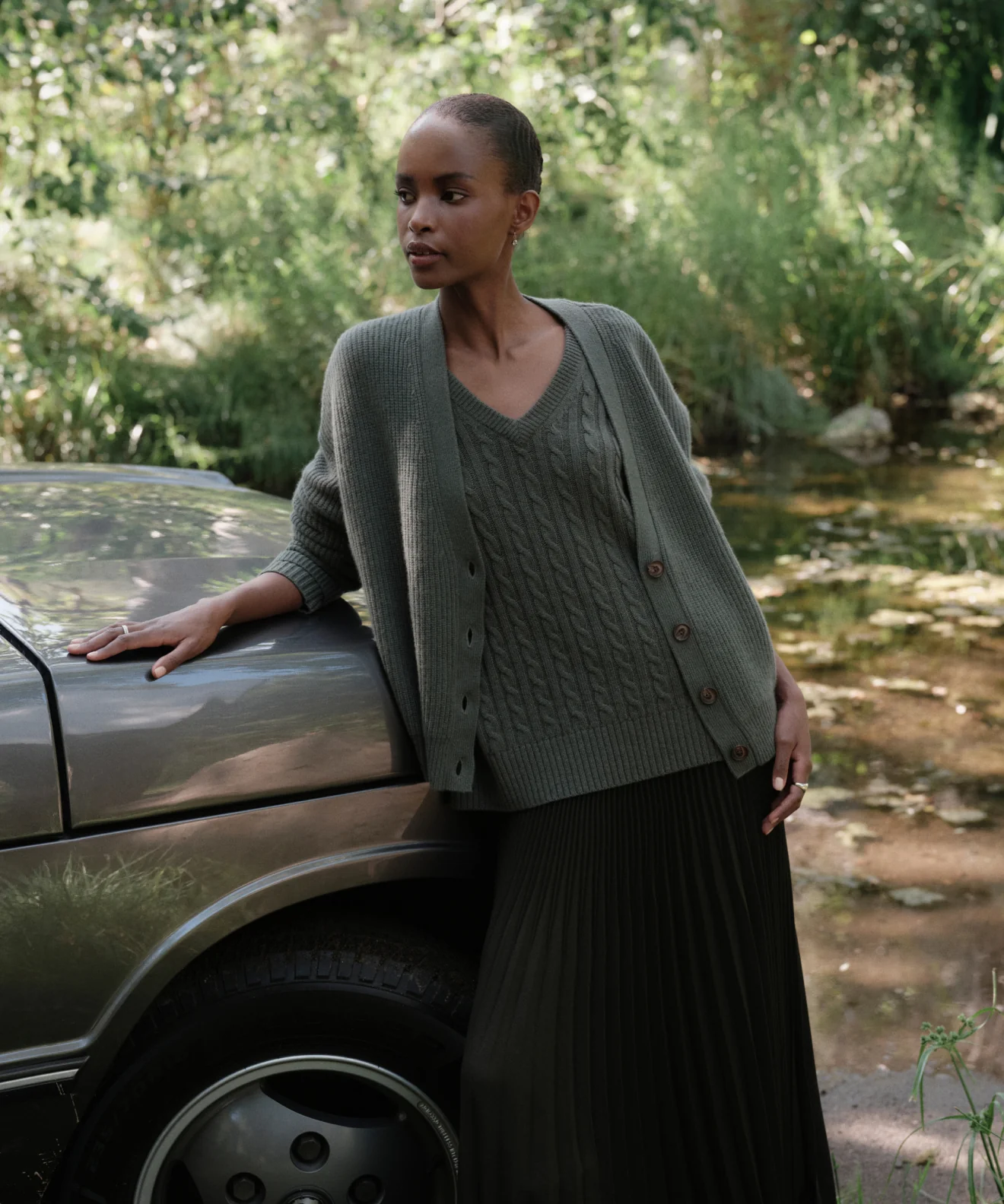 Cropped Cashmere Cocoon Cardigan - Image 2