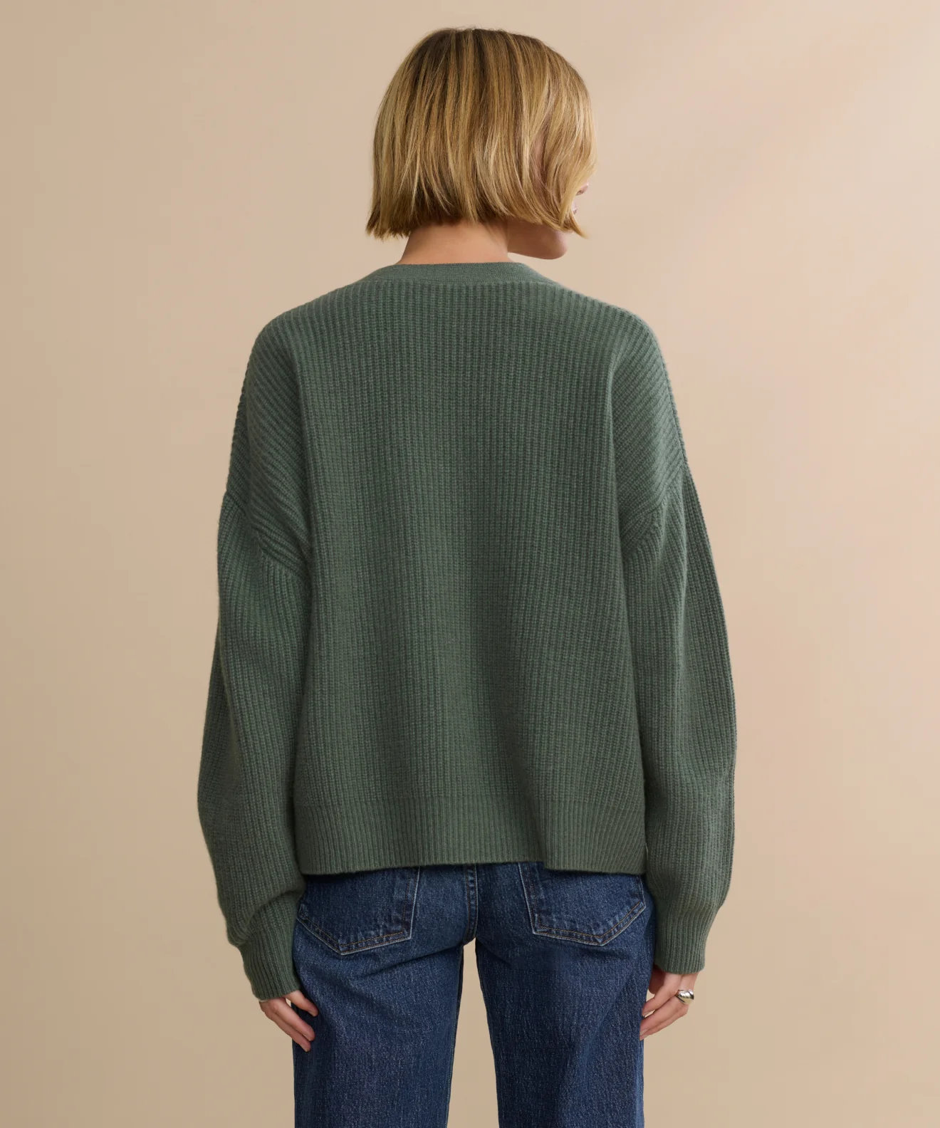 Cropped Cashmere Cocoon Cardigan - Image 5