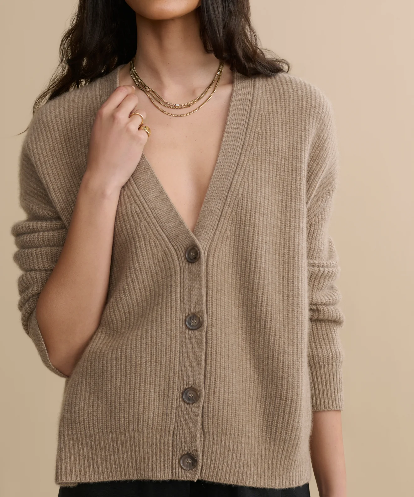 Cropped Cashmere Cocoon Cardigan - Image 2