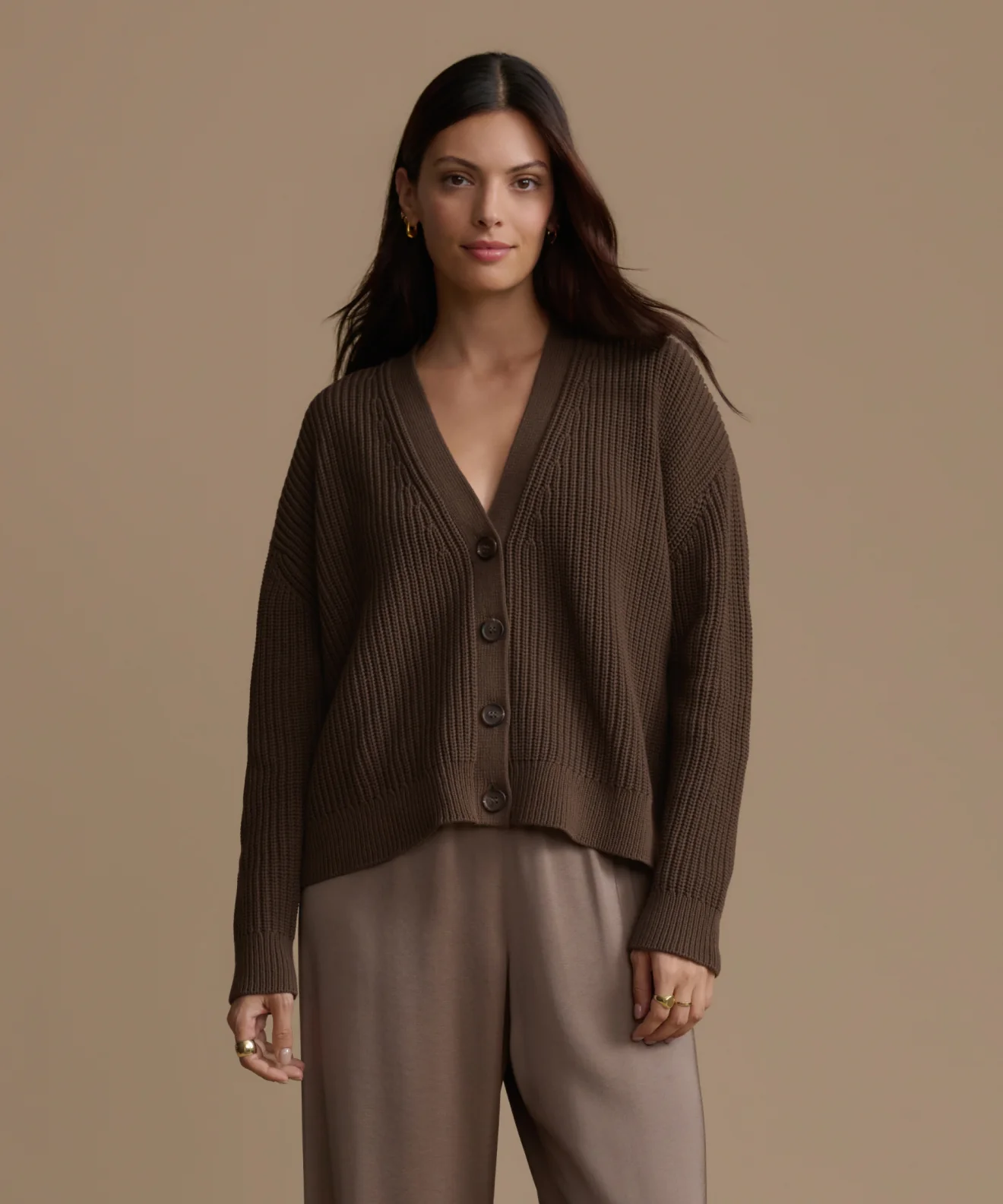 Cropped Cotton Cocoon Cardigan - Image 3