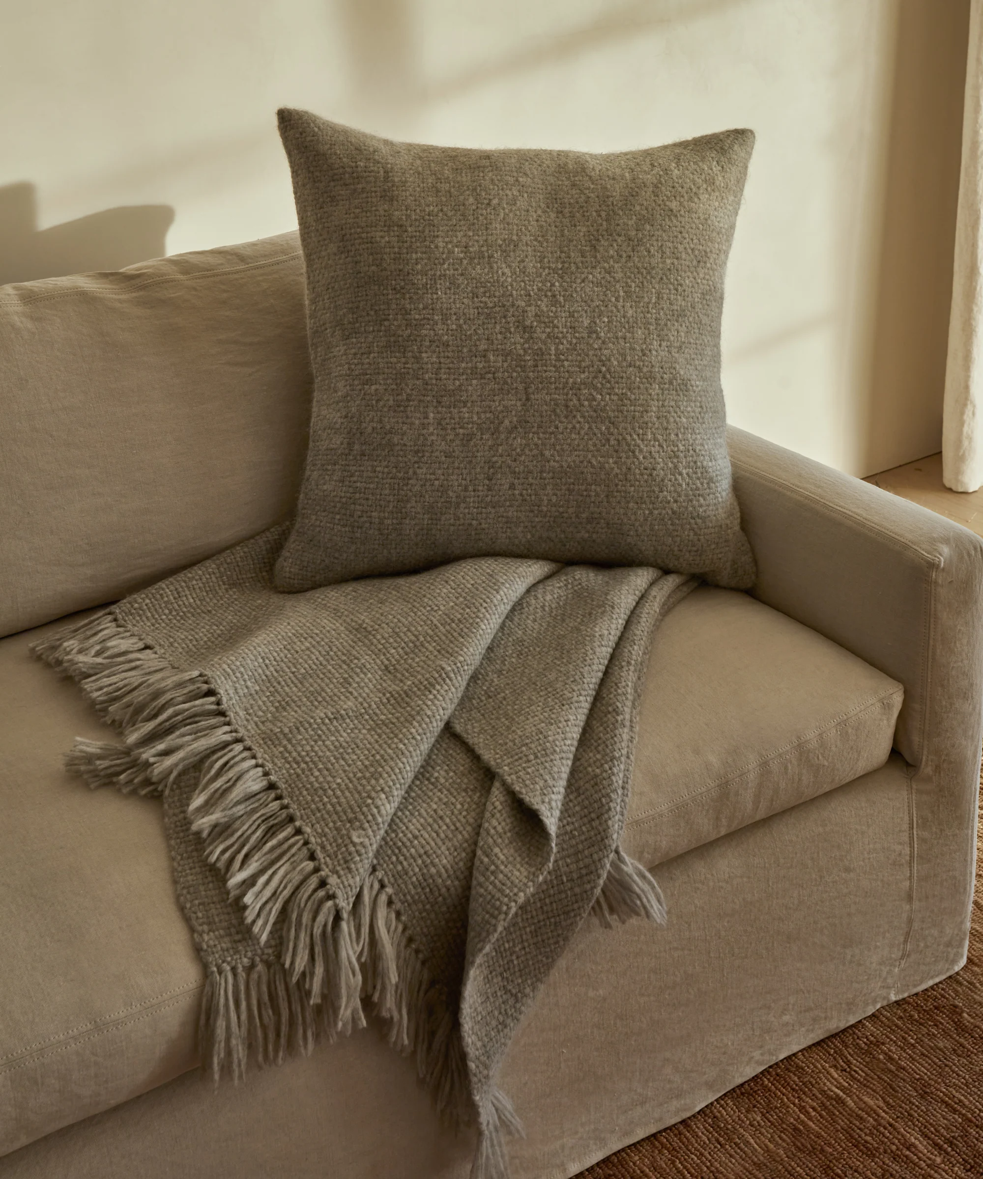Large Alpaca Basketweave Throw - Image 2