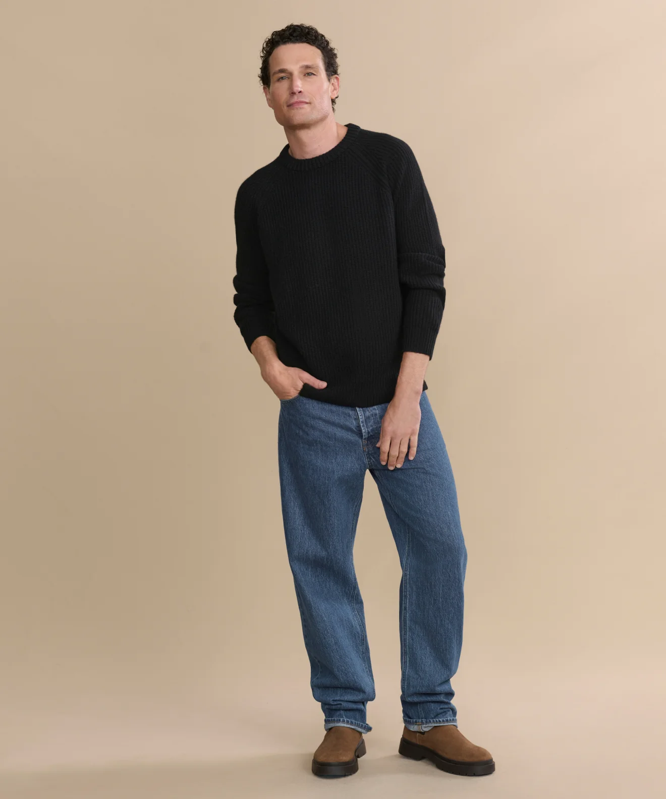 Men's Cashmere Fisherman Sweater - Image 2