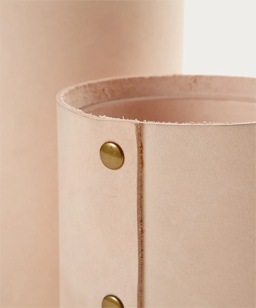 Small Leather Rivet Vase - Image 4